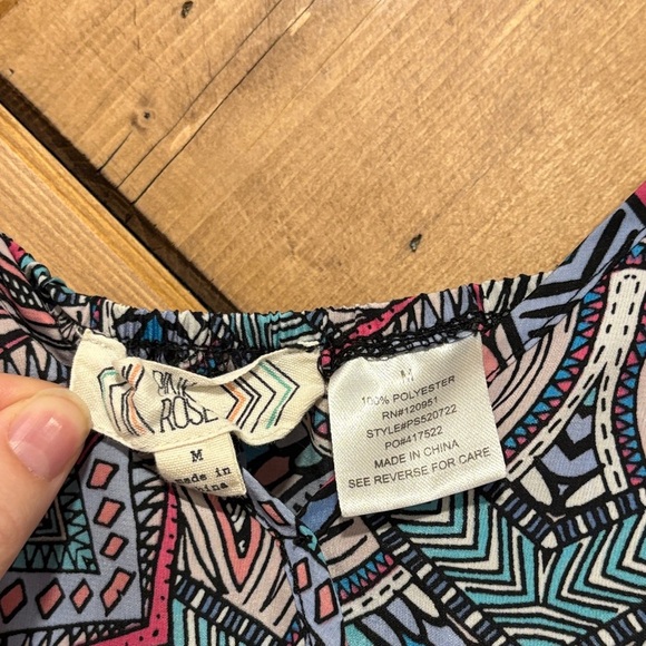 Geometric Print Jumpsuit - Blue and Pink - Picture 4 of 5